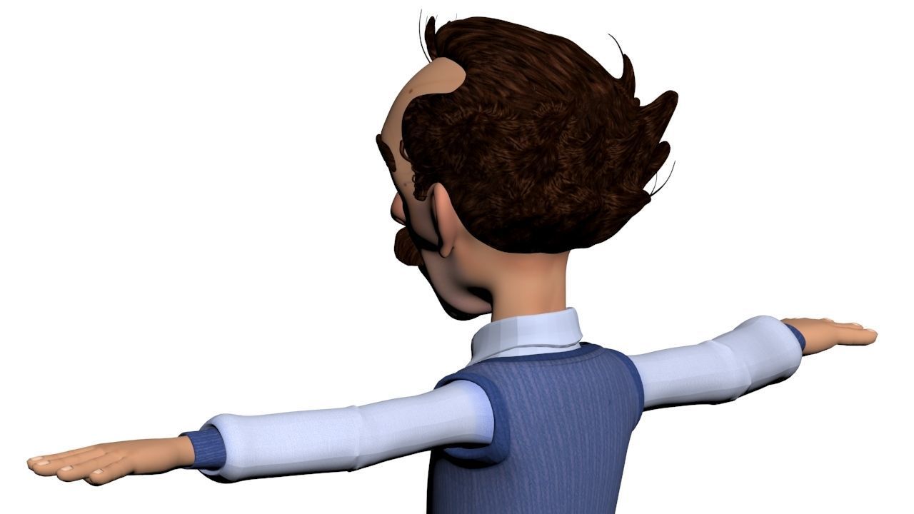 toon male man caracter created for animation Low-poly 3D model_6