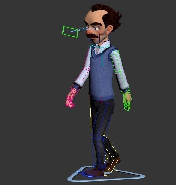 toon male man caracter created for animation Low-poly 3D model_12