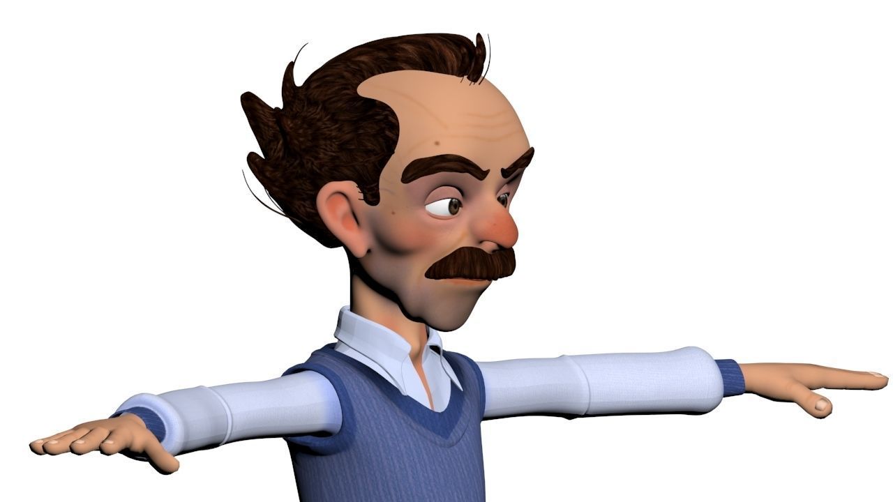 toon male man caracter created for animation Low-poly 3D model_7