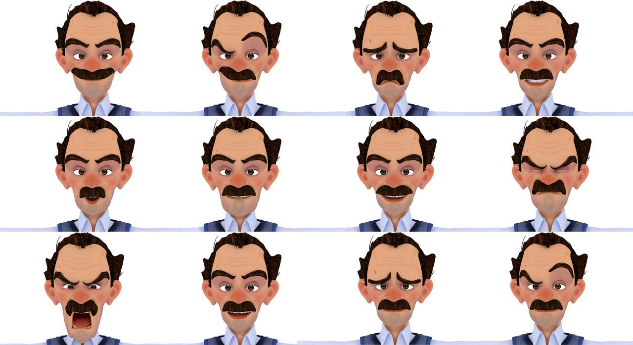 toon male man caracter created for animation Low-poly 3D model_10