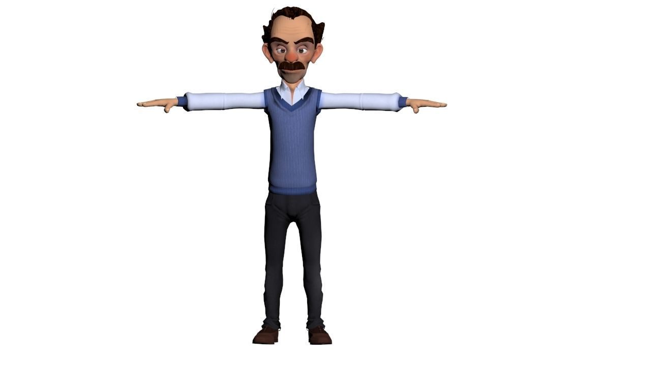toon male man caracter created for animation Low-poly 3D model_1
