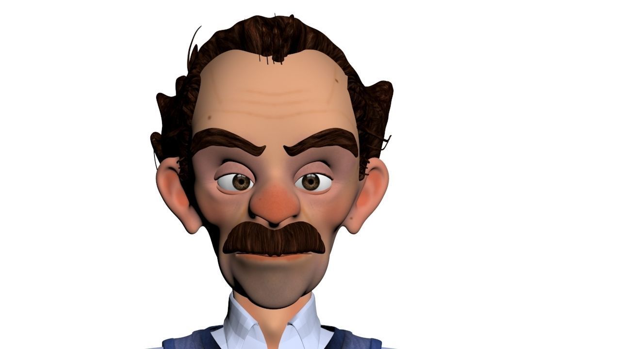 toon male man caracter created for animation Low-poly 3D model_8