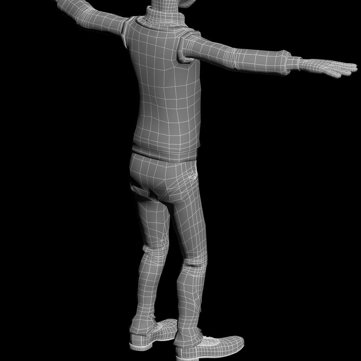 toon male man caracter created for animation Low-poly 3D model_22