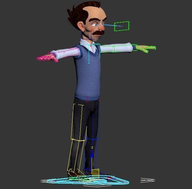 toon male man caracter created for animation Low-poly 3D model_13