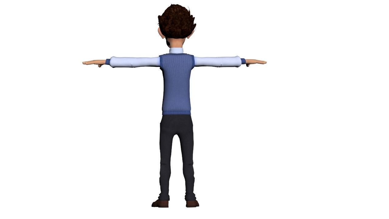 toon male man caracter created for animation Low-poly 3D model_5