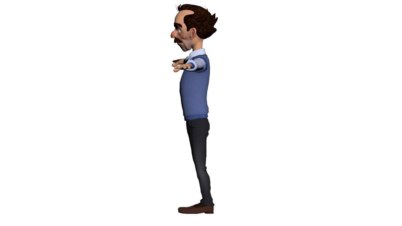 toon male man caracter created for animation Low-poly 3D model_4