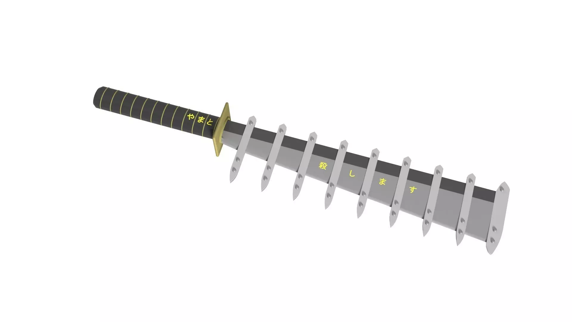 Samurai Sword with Kill- TAG 3D model
