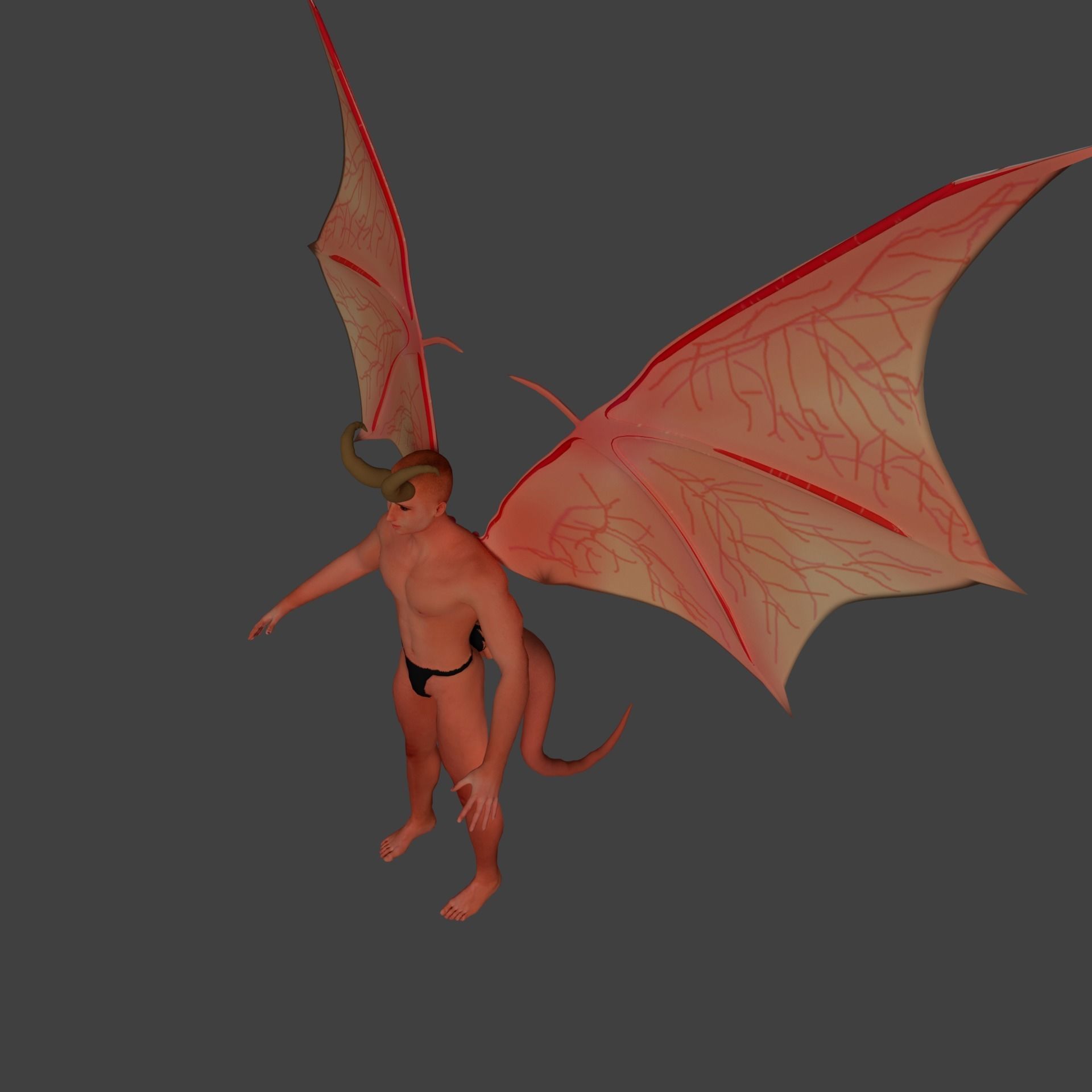 Demon Man Incubus 3D model_1