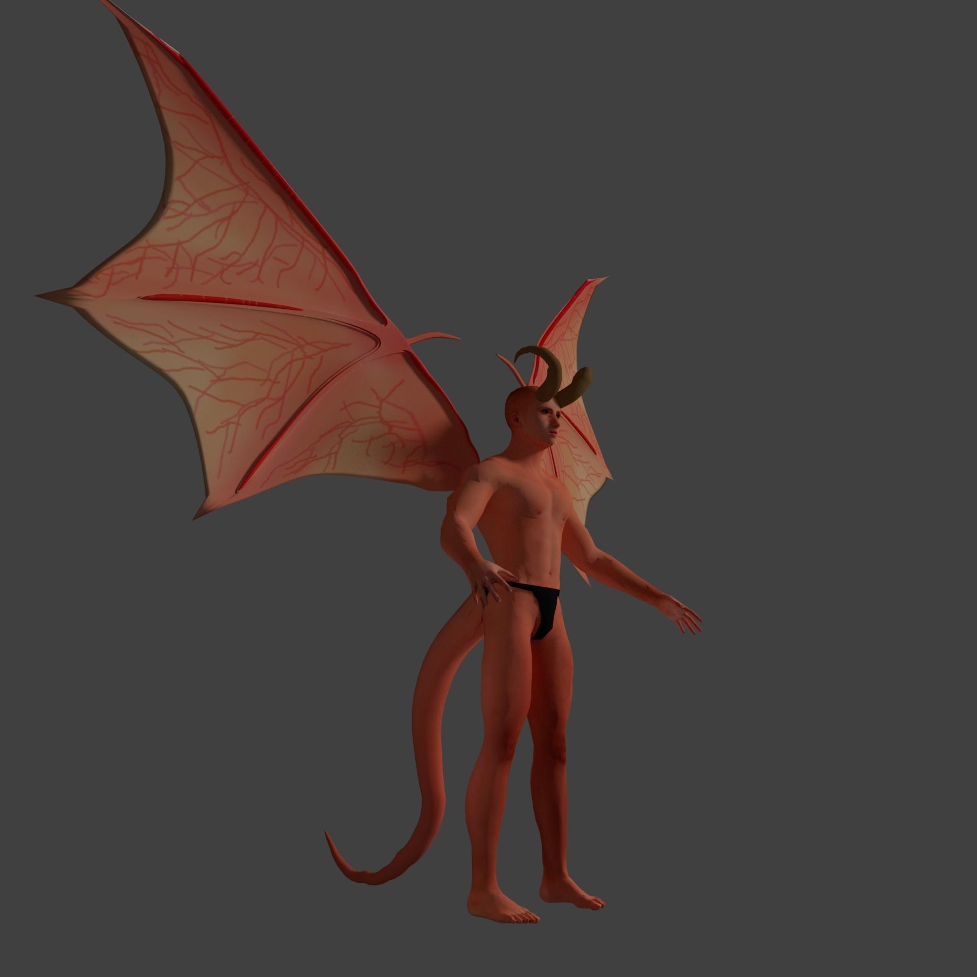 Demon Man Incubus 3D model_3