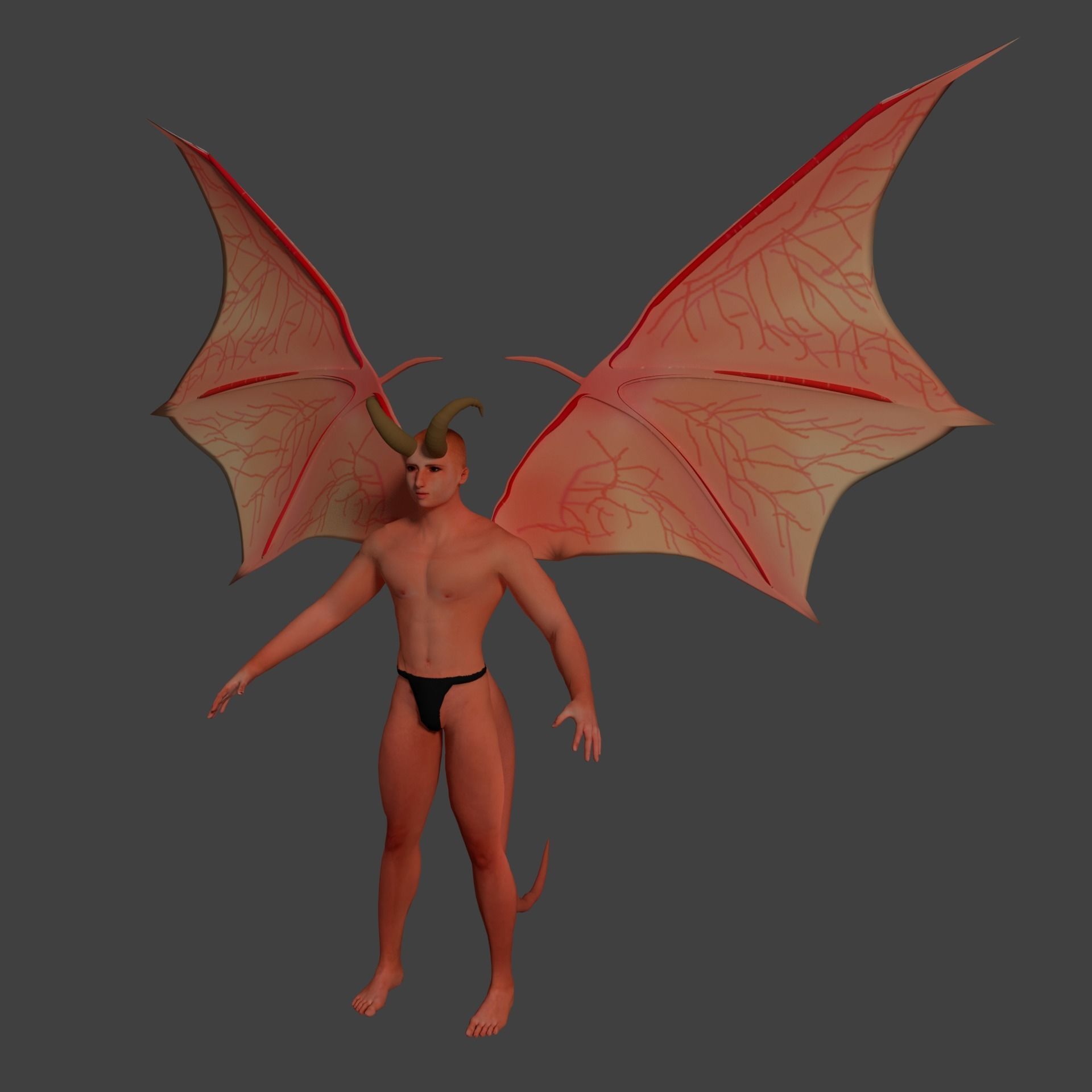 Demon Man Incubus 3D model_2