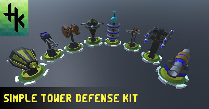 Simple Tower Defense Kit Low-poly 3D model