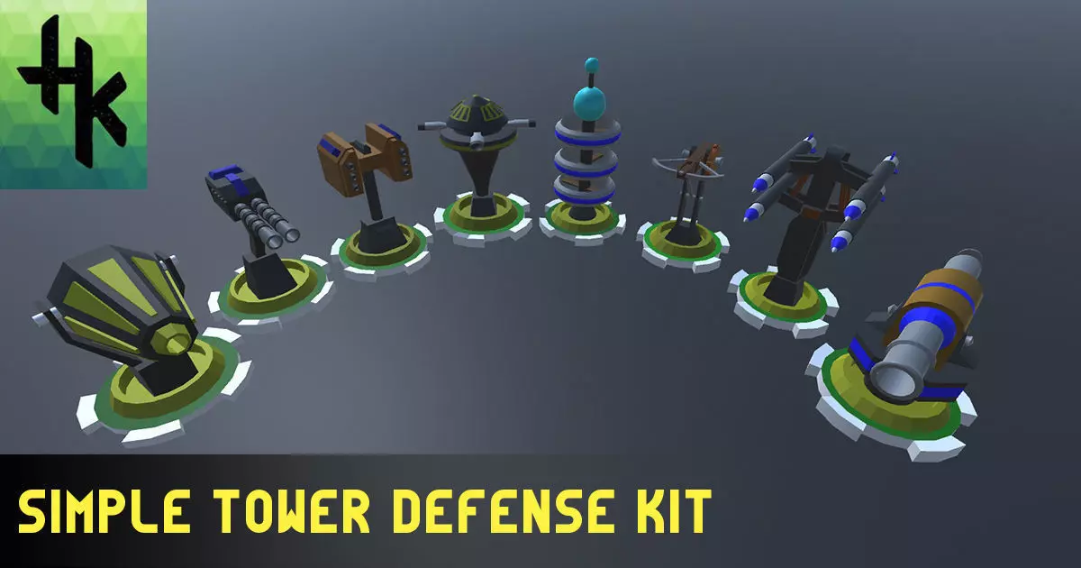 Simple Tower Defense Kit Low-poly 3D model_0
