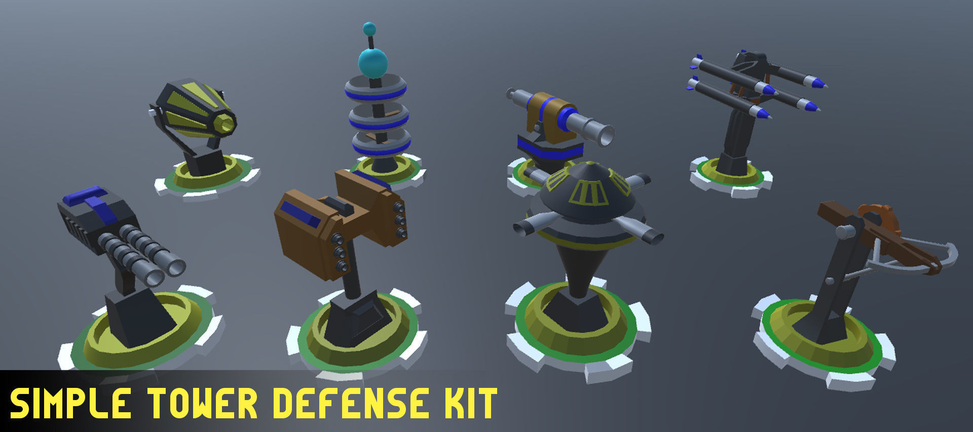 Simple Tower Defense Kit Low-poly 3D model_1