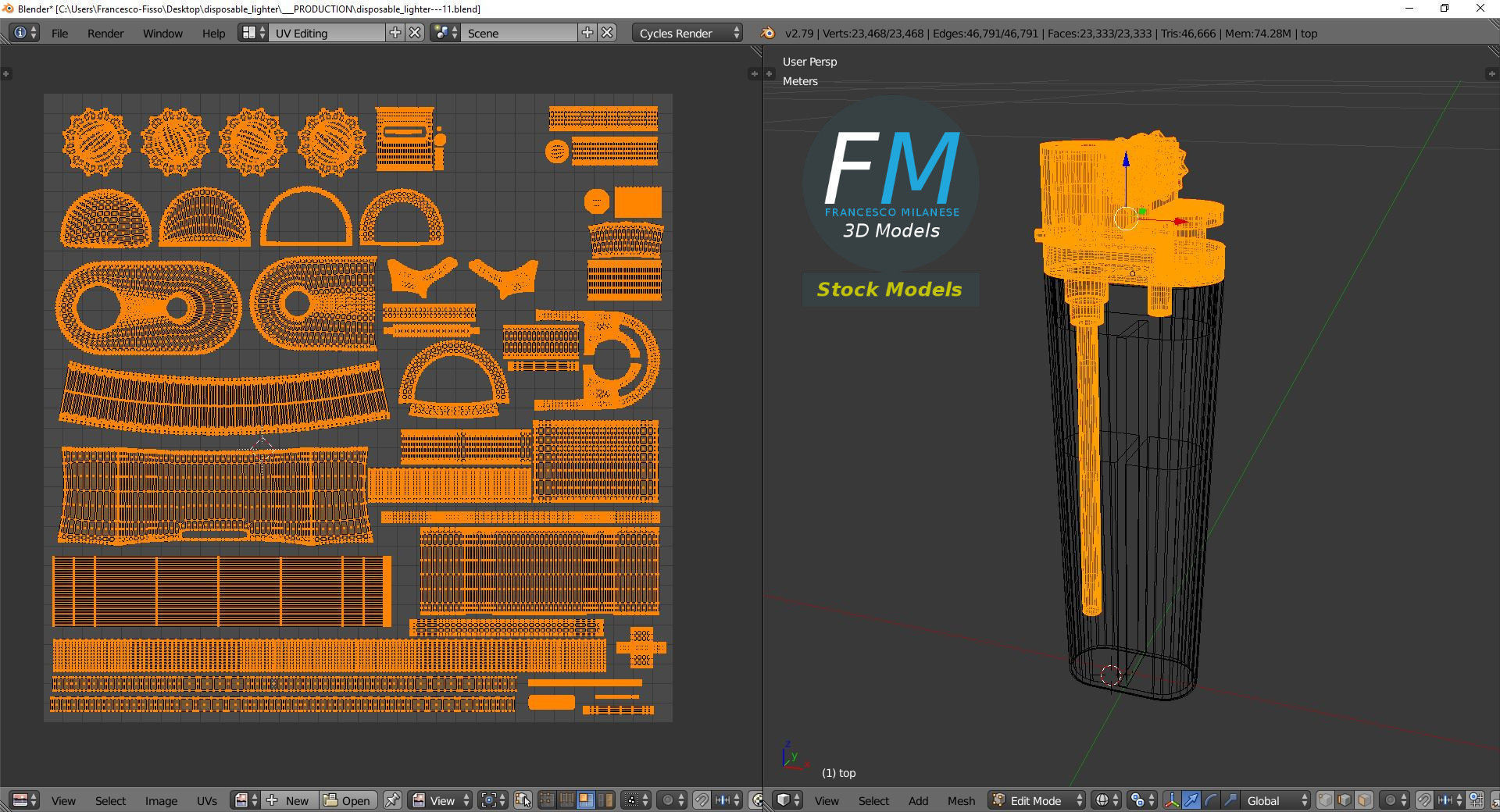 Disposable lighter 3D model_10