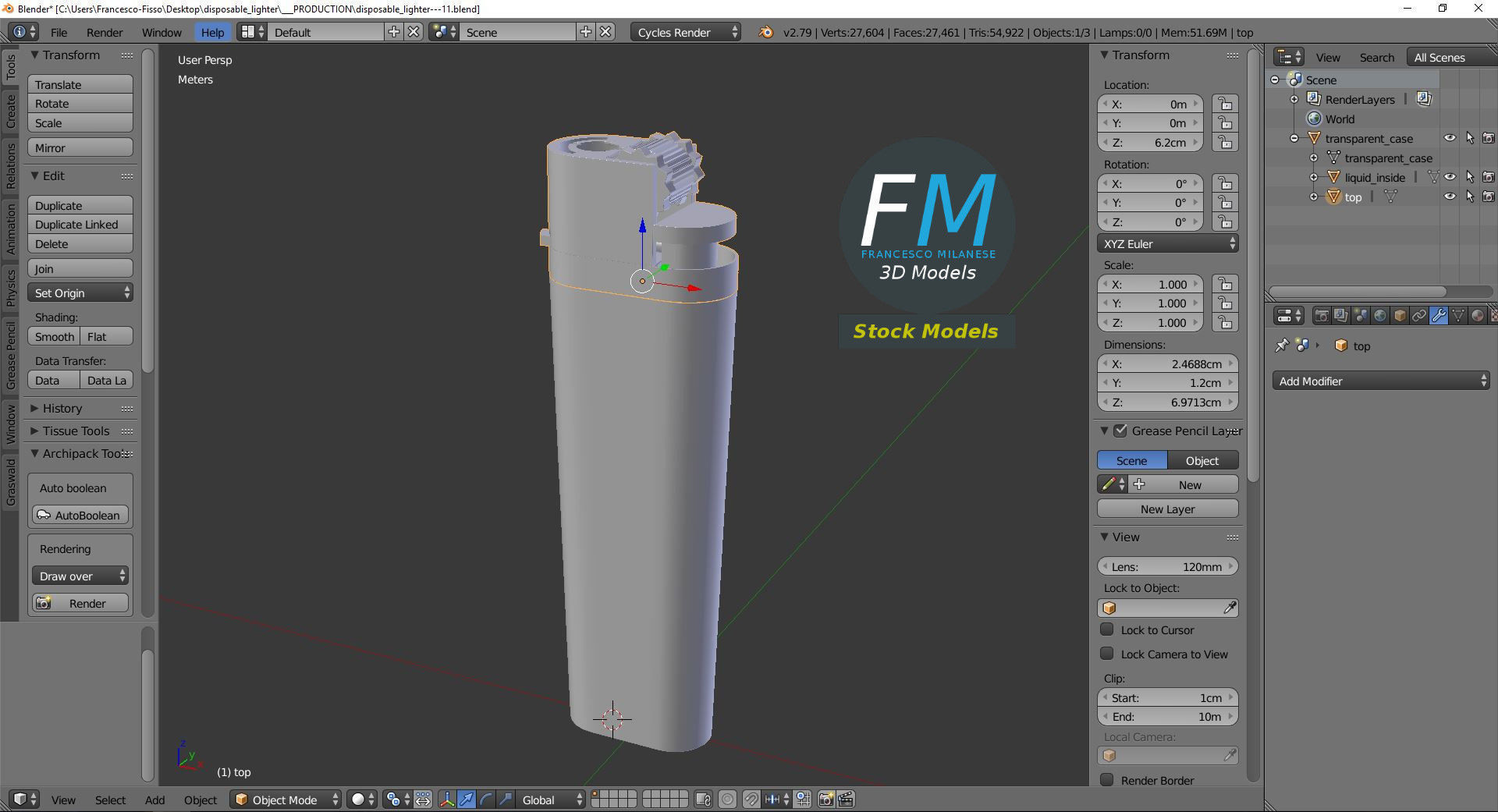 Disposable lighter 3D model_9