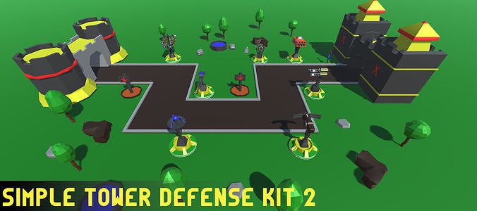 Simple Tower Defense Kit 2 Low-poly 3D model