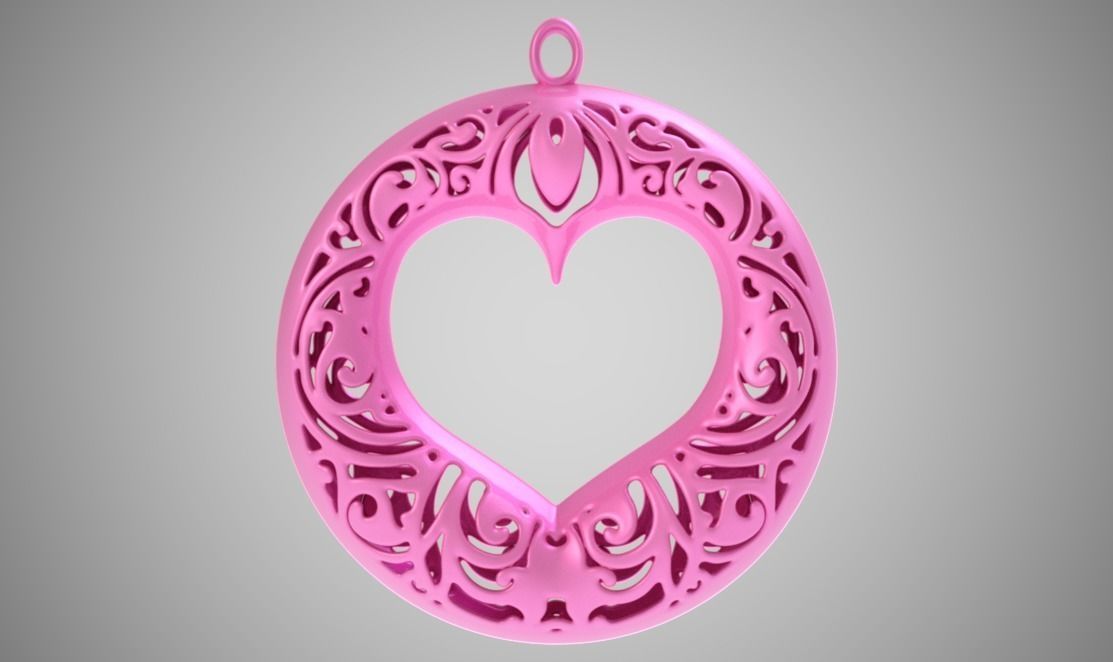 Circle Heart 3D print model_5