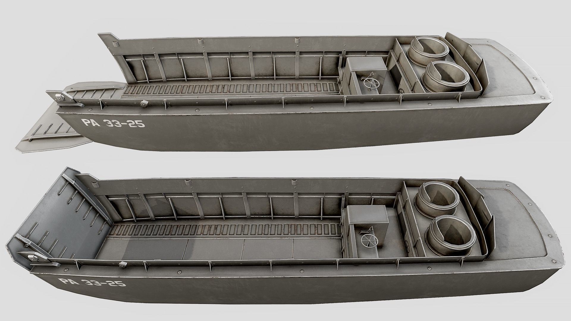 LCVP Landing Craft PBR Low-poly 3D model_1