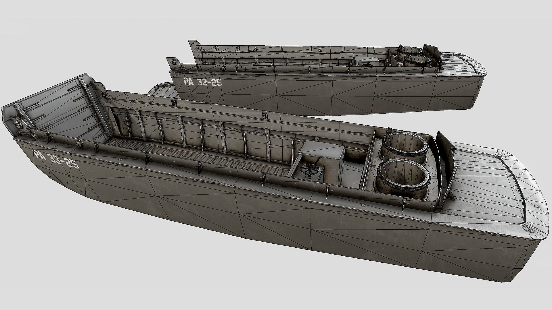 LCVP Landing Craft PBR Low-poly 3D model_5