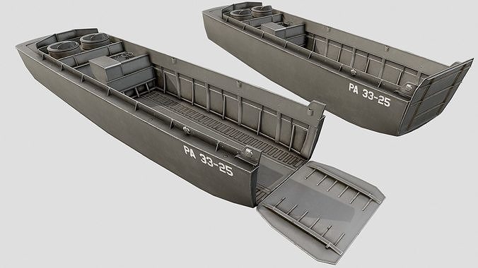 LCVP Landing Craft PBR Low-poly 3D model