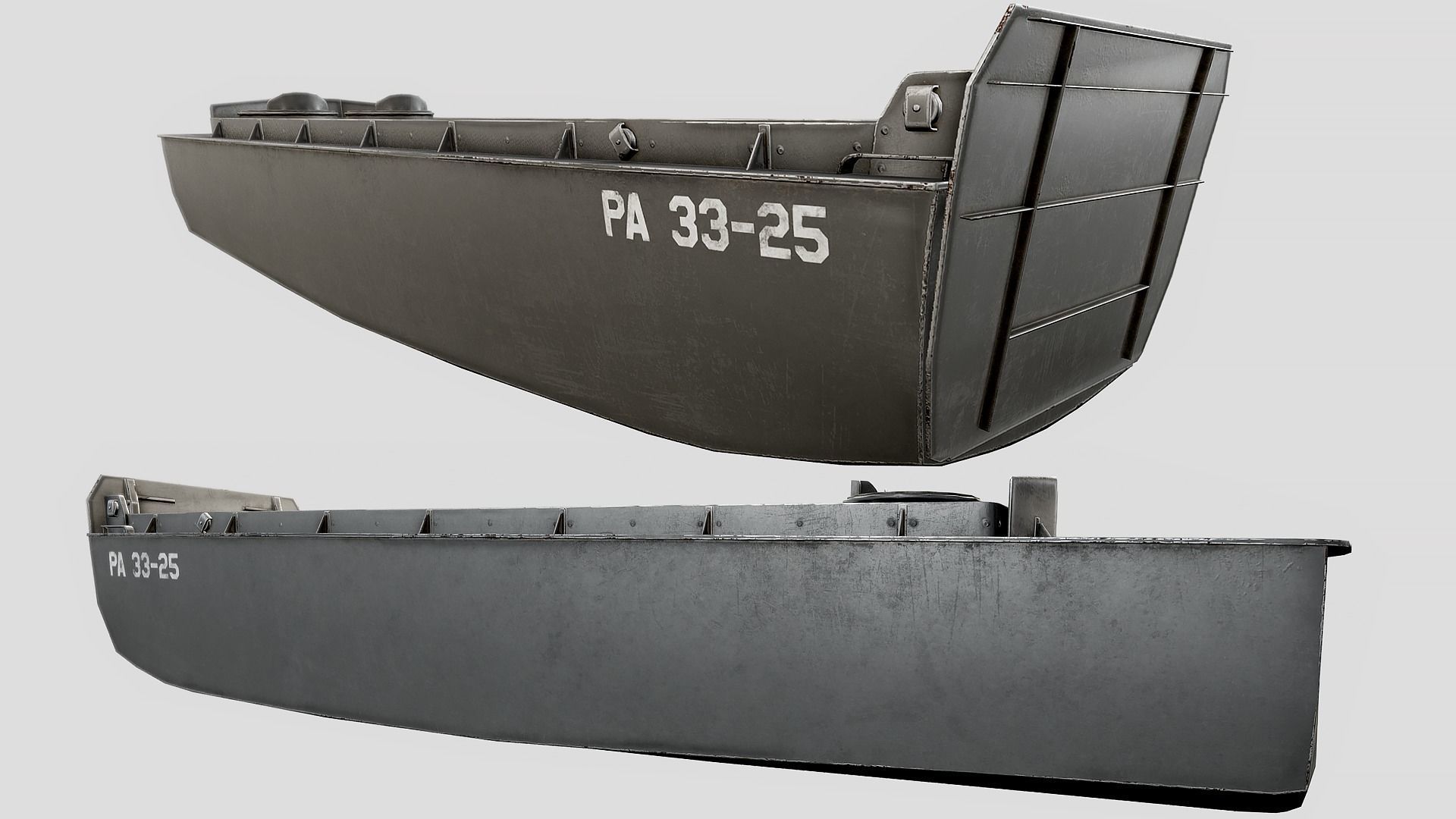 LCVP Landing Craft PBR Low-poly 3D model_3