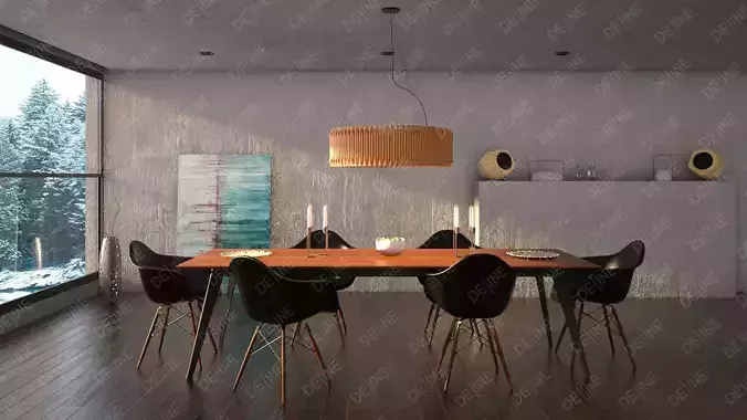 Architectural Interior Scene - Dining Room 