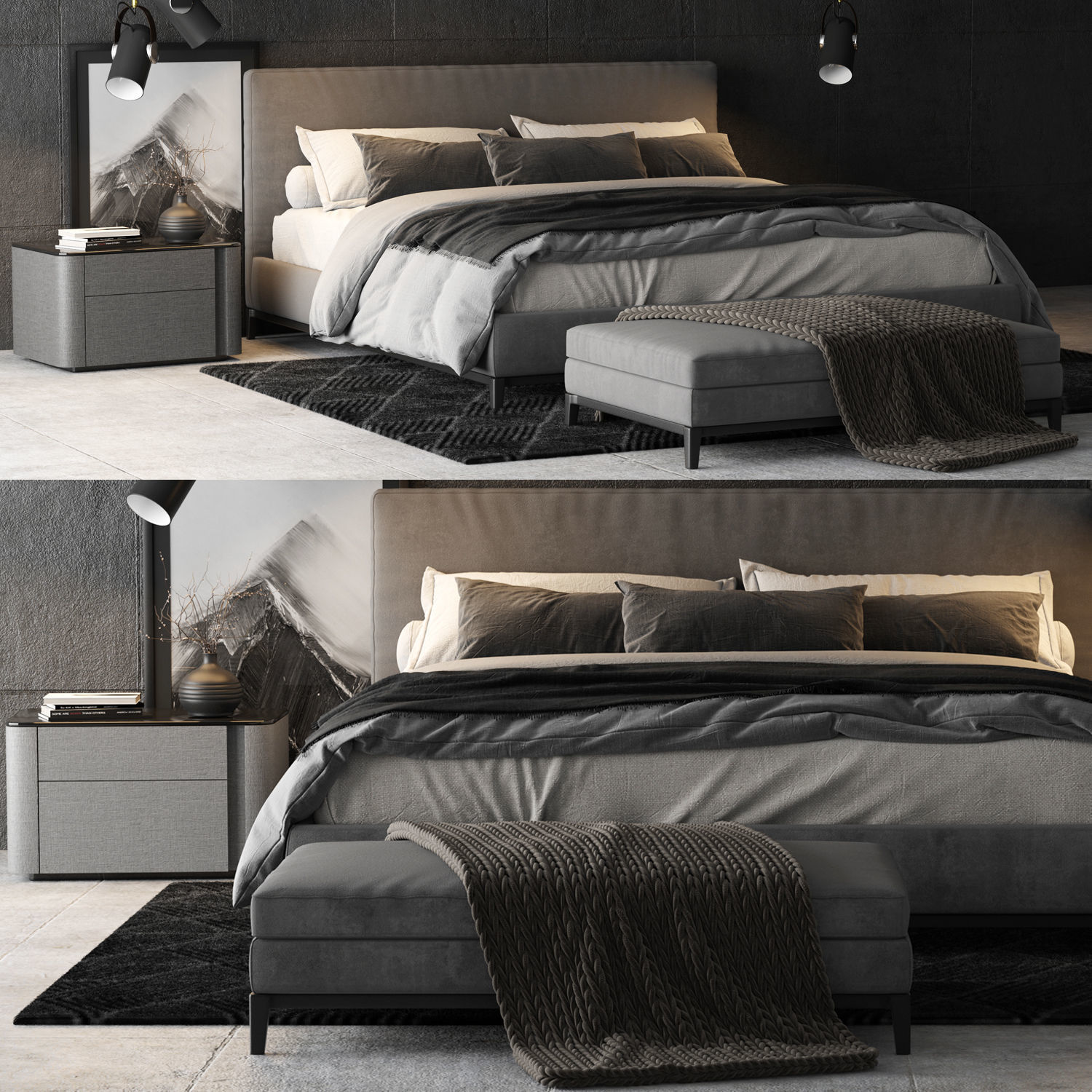 Bed Colection 02 - 10 Items 3D model 3D model_9