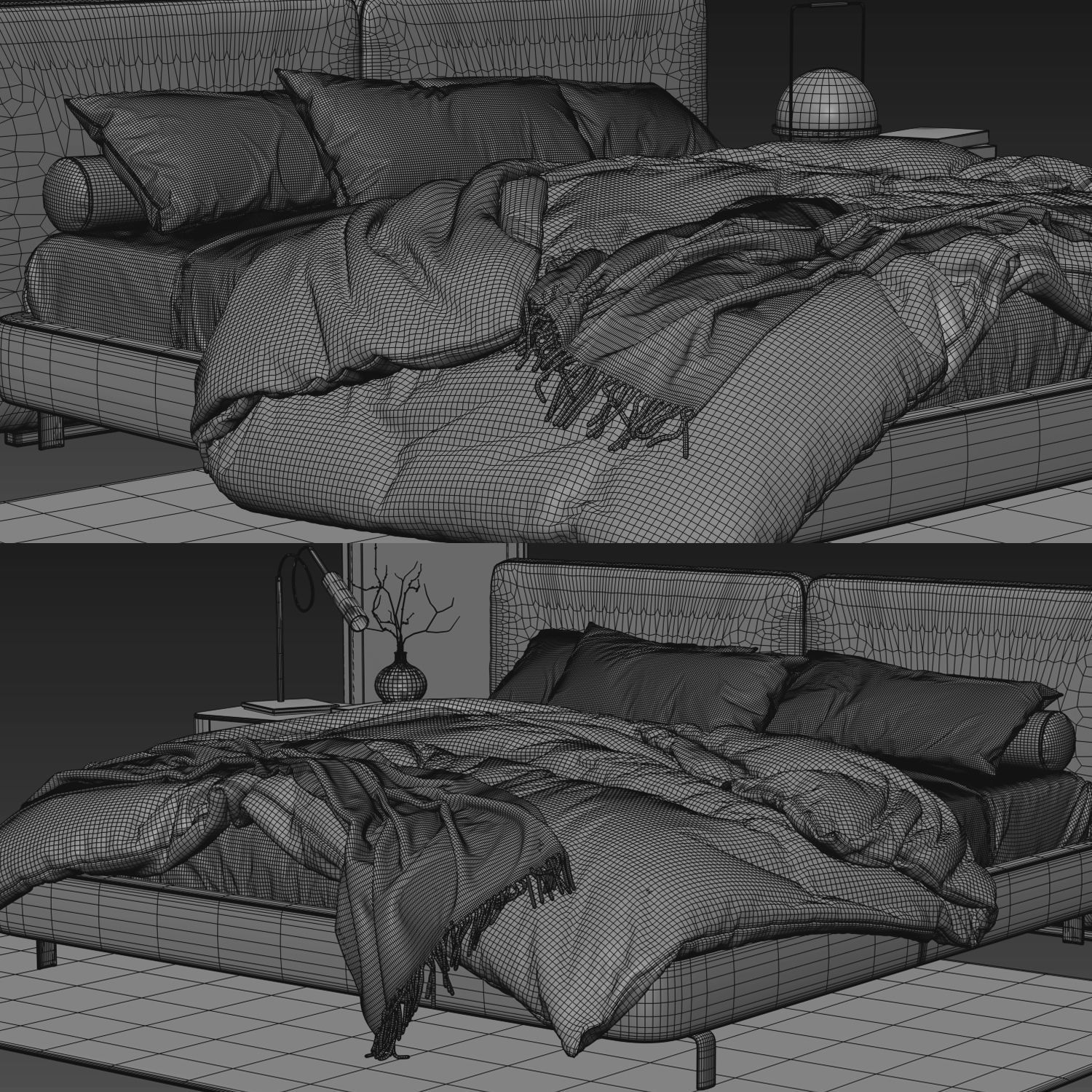 Bed Colection 02 - 10 Items 3D model 3D model_16