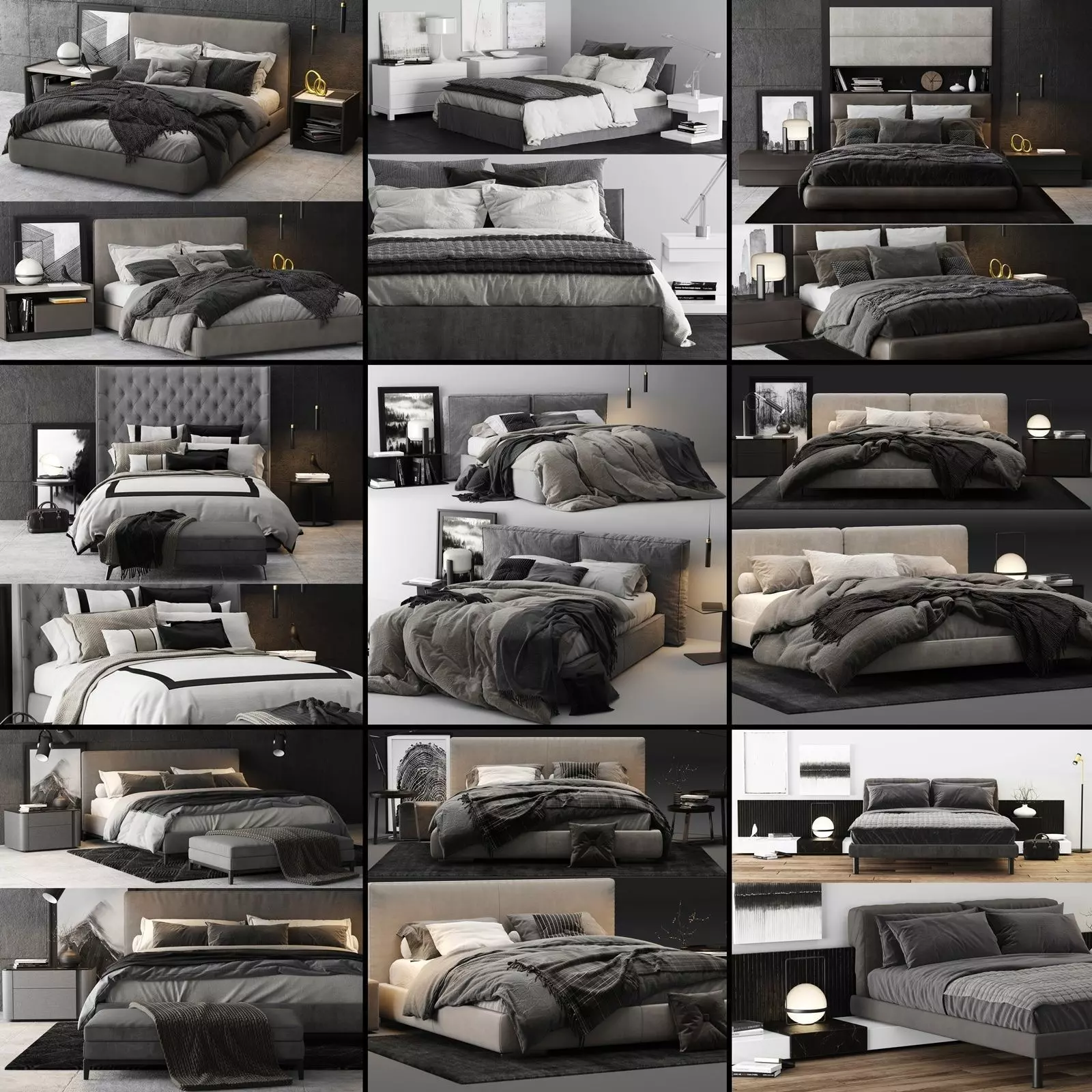 Bed Colection 02 - 10 Items 3D model 3D model_0