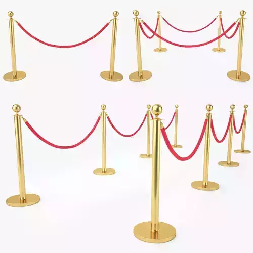 Red Velvet Rope Stanchion Set