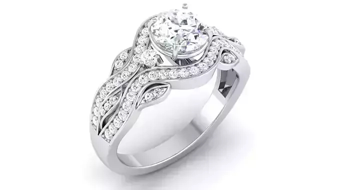 Solitaire ring 3dm stl render detail 3D print model