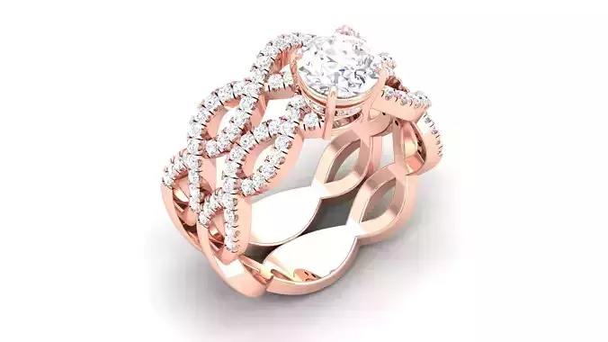 Ring 3dm stl render detail 3D print model sapphire and diamond