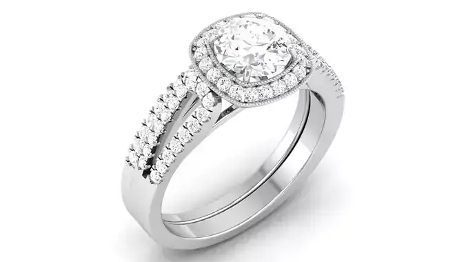 Solitaire ring 3dm stl render detail 3D print model