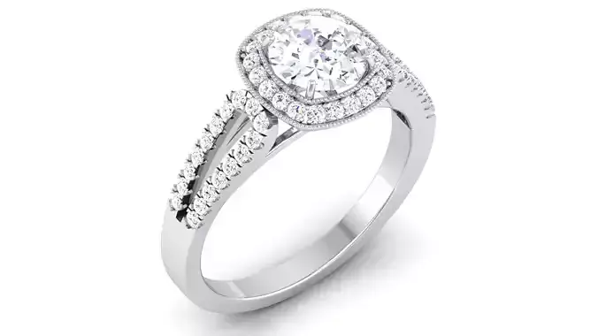 Solitaire ring 3dm stl render detail 3D print model