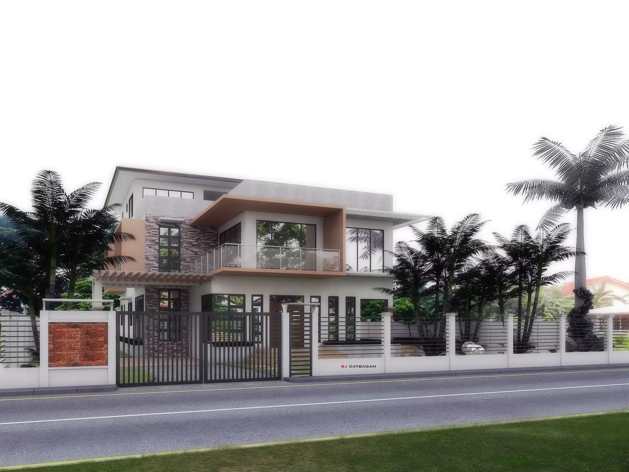 3D model Exterior modern house design in philippines 3D model_0