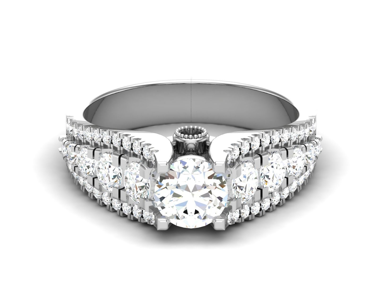 Solitaire ring 3dm stl render detail 3D print model 3D print model_6