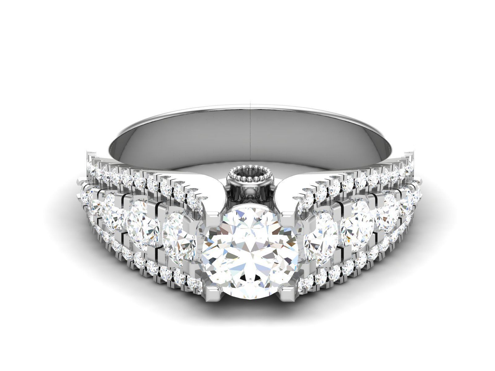 Solitaire ring 3dm stl render detail 3D print model 3D print model_5