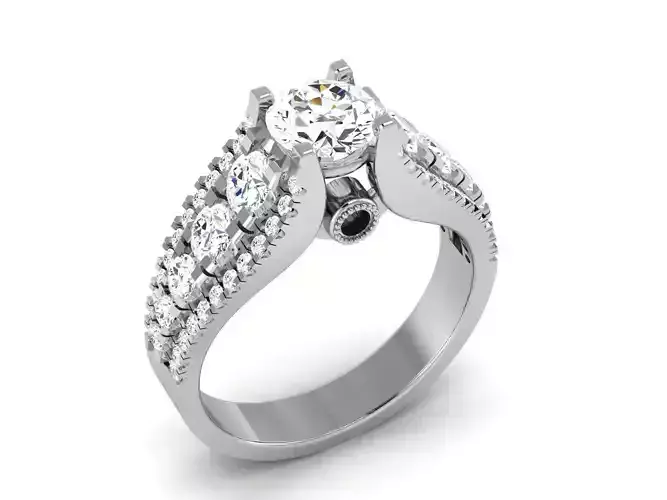 Solitaire ring 3dm stl render detail 3D print model 3D print model