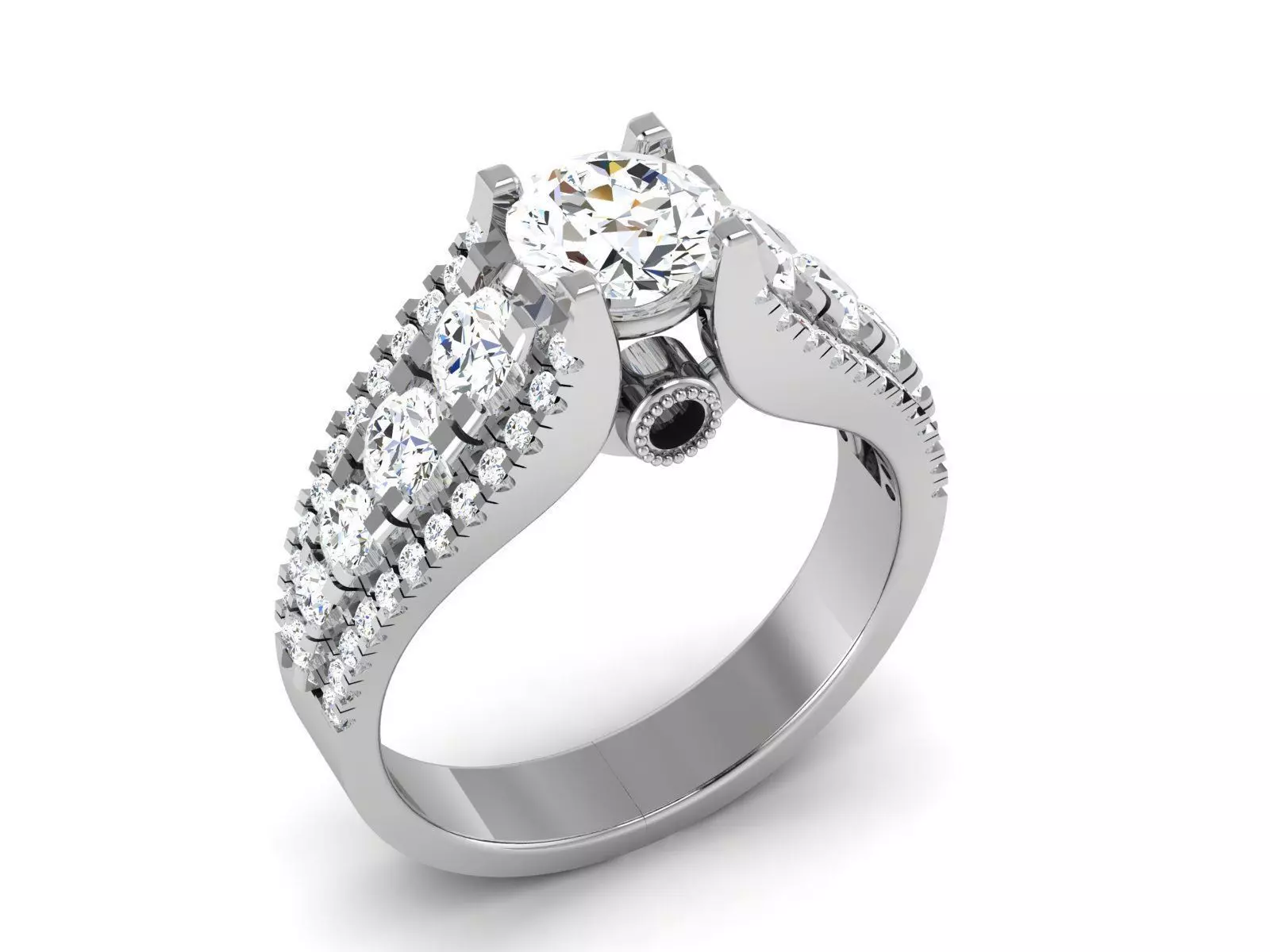 Solitaire ring 3dm stl render detail 3D print model 3D print model_0