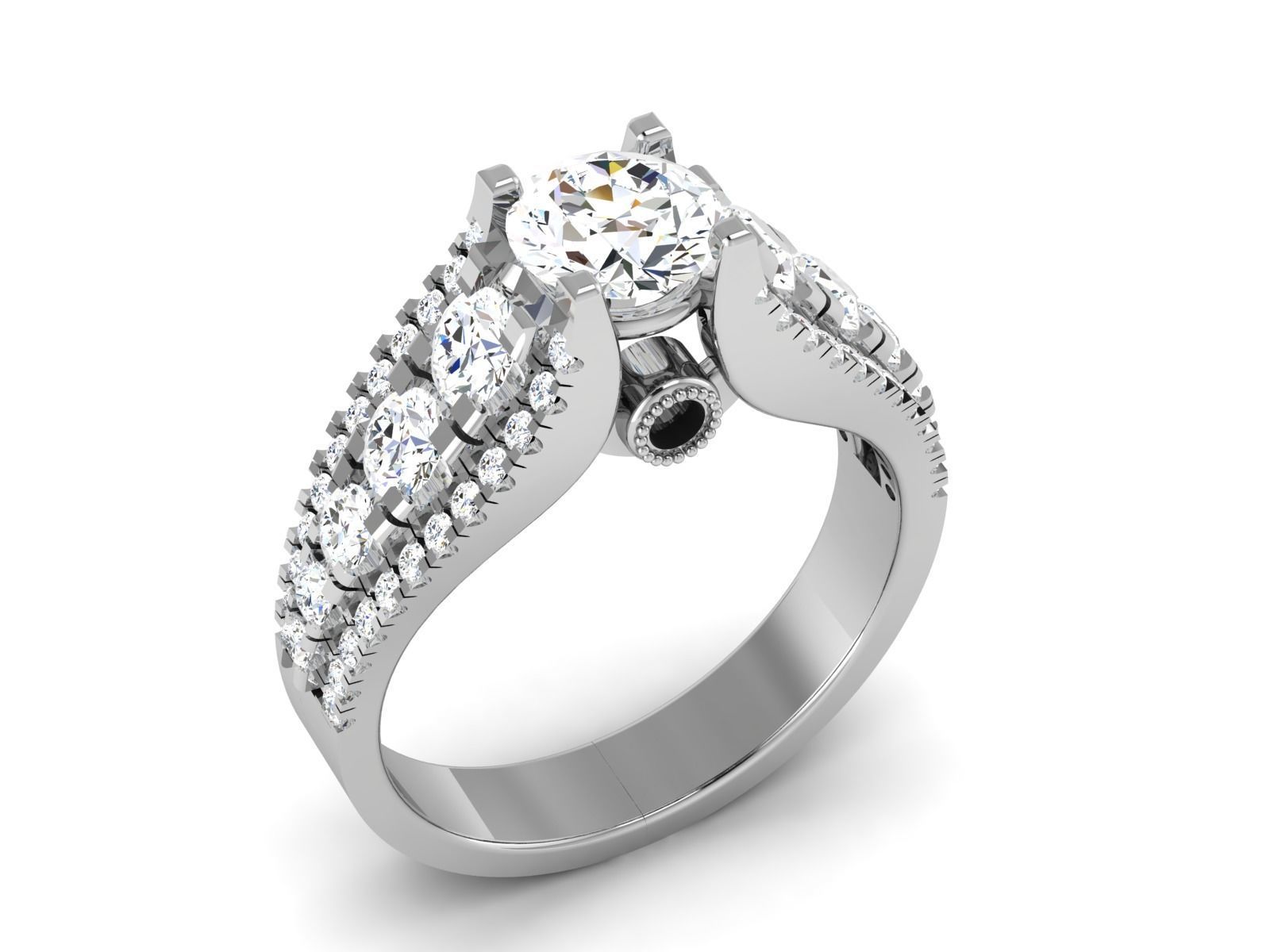 Solitaire ring 3dm stl render detail 3D print model 3D print model_1