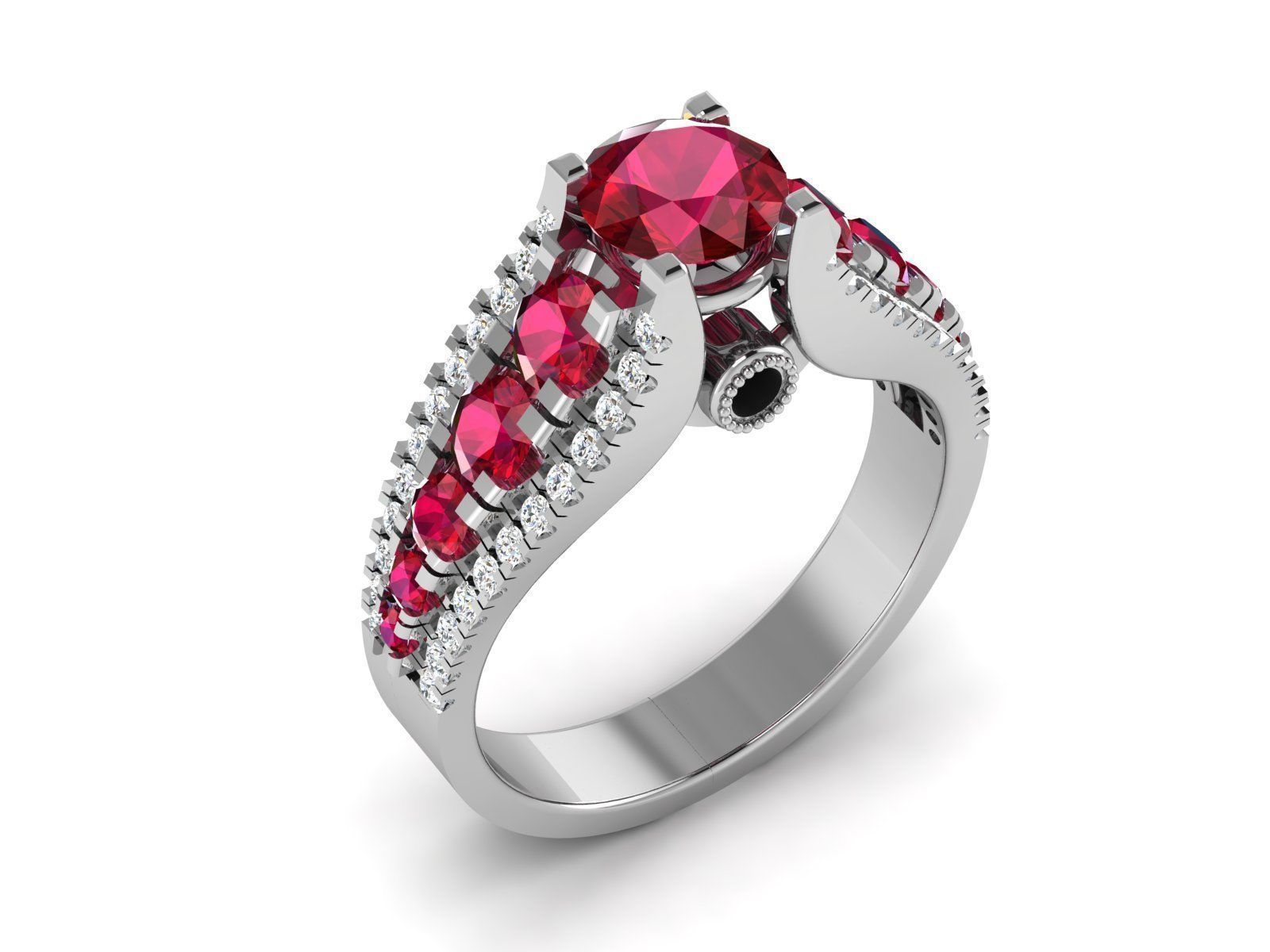 Solitaire ring 3dm stl render detail 3D print model 3D print model_10