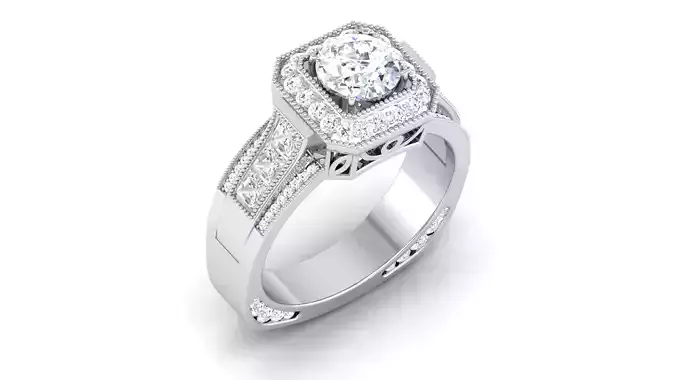 Solitaire ring 3dm stl render detail 3D print model