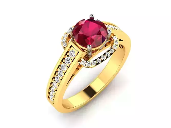 Solitaire ring 3dm stl render detail 3D print model