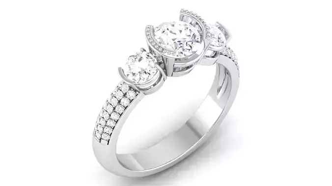 Solitaire ring 3dm stl render detail 3D print model