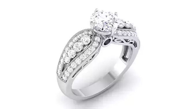 Solitaire ring 3dm stl render detail 3D print model