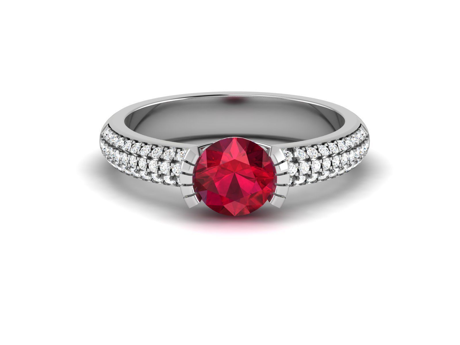 Solitaire ring 3dm stl render detail 3D print model 3D print model_10