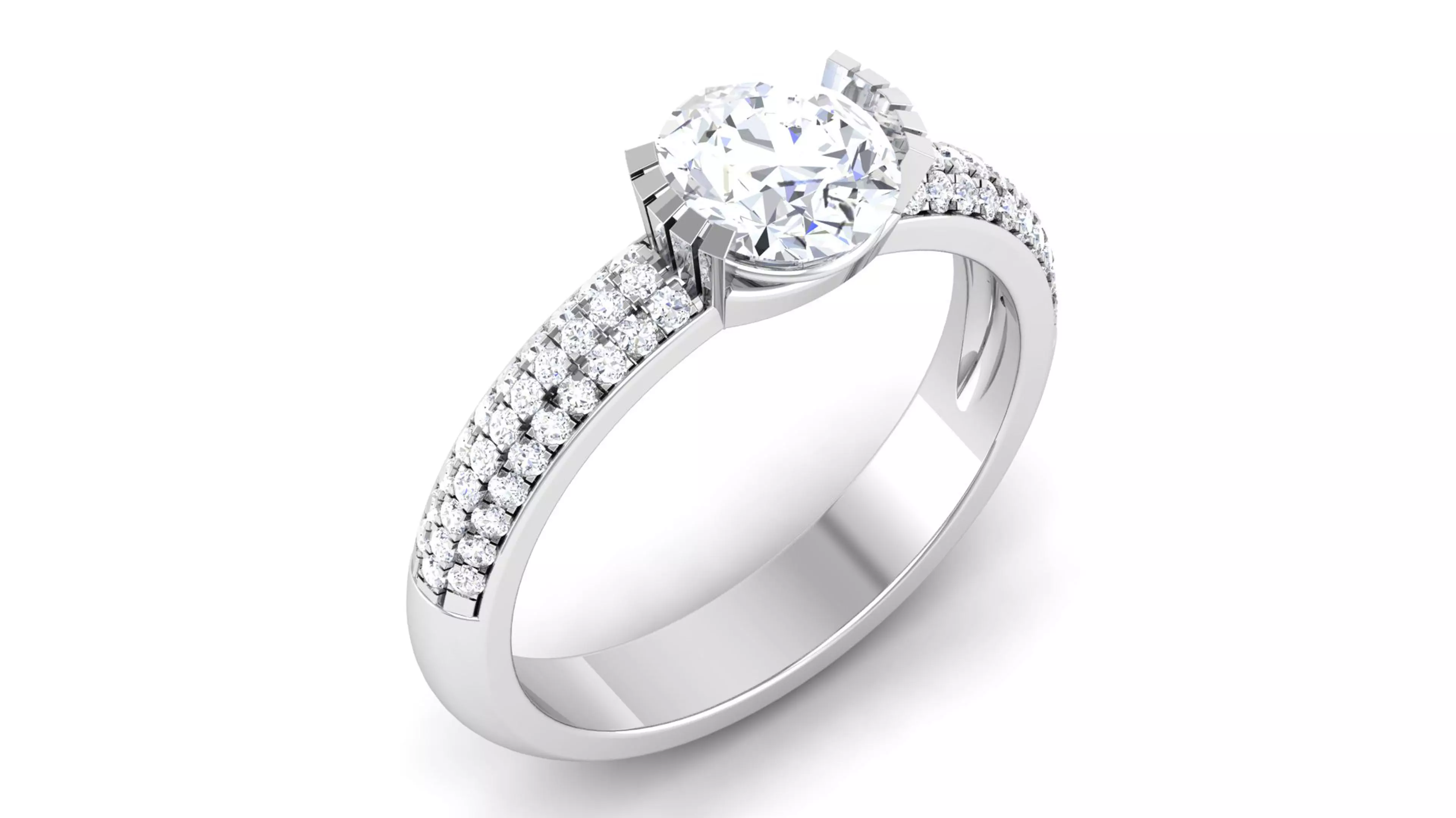 Solitaire ring 3dm stl render detail 3D print model 3D print model_0