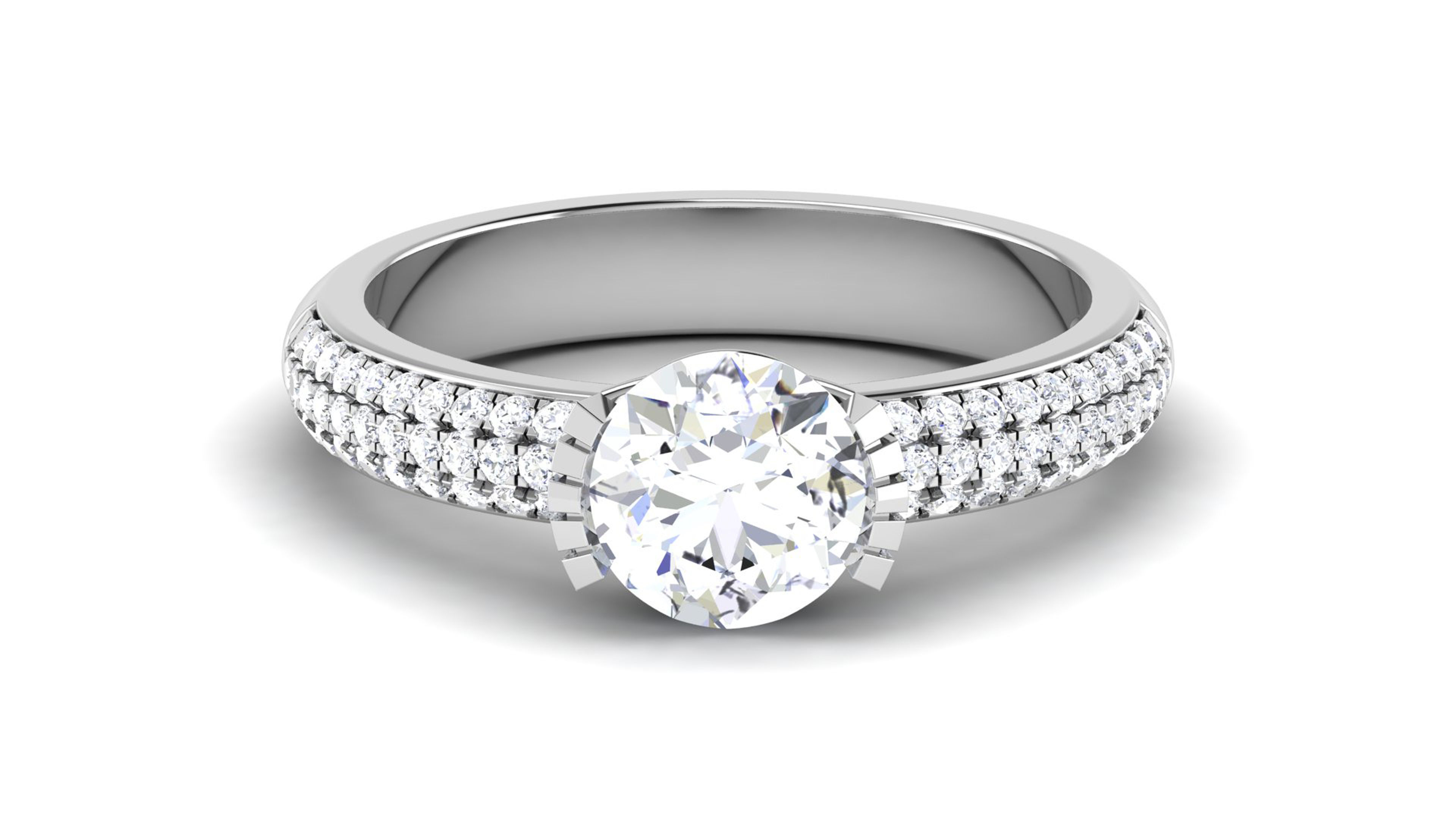 Solitaire ring 3dm stl render detail 3D print model 3D print model_3