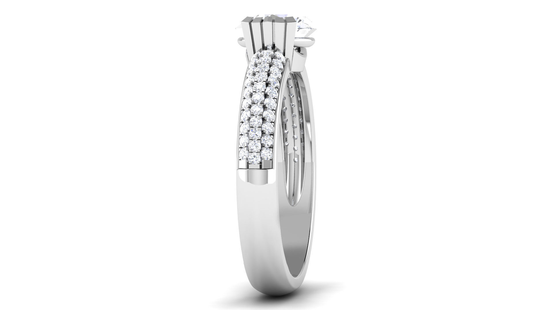 Solitaire ring 3dm stl render detail 3D print model 3D print model_2
