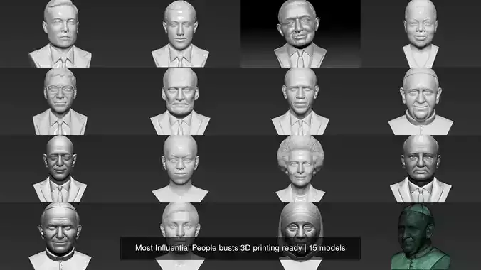 Most Influential People busts 3D printing ready